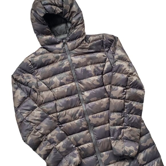 Eddie Bauer EB650 Hooded Goose Down Camo Puffer Small Camouflage Cirruslite - Picture 1 of 10